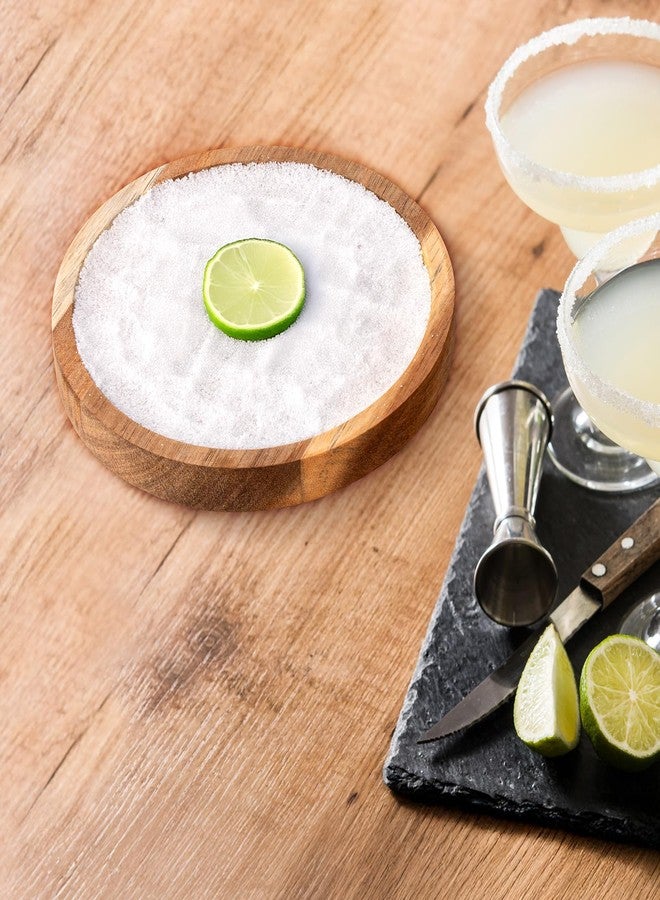YERGOFE Solid Wood Margarita Rimmer - Quick Salt Rimming & Easy-Clean Shallow Tray | Non-Slip for Home Bars & Parties | Professional Cocktail Plate for Bartenders - Image 2